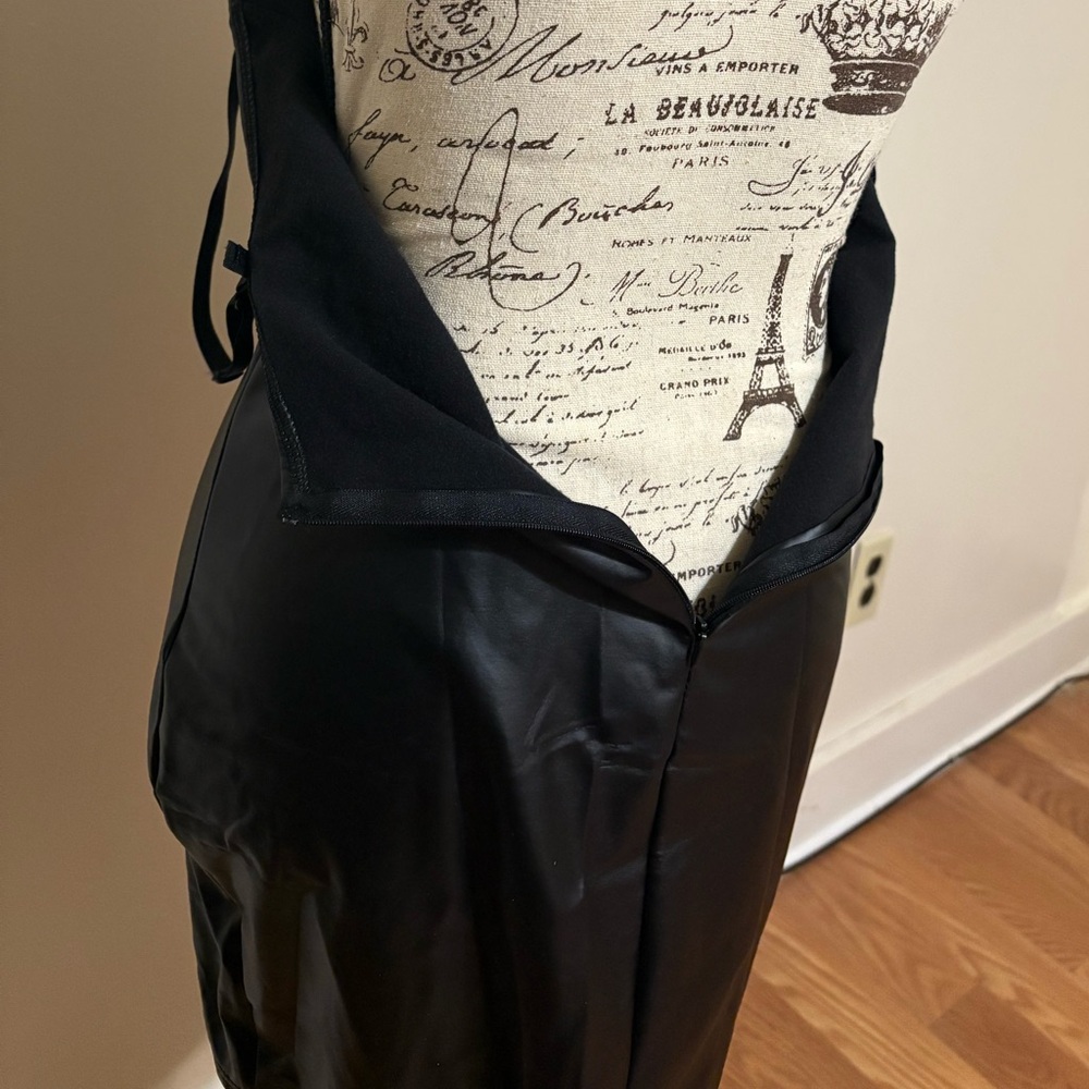 SOLD 🔥”Laced Up" Black PU Leather Mini Dress - Picture 5 of 8